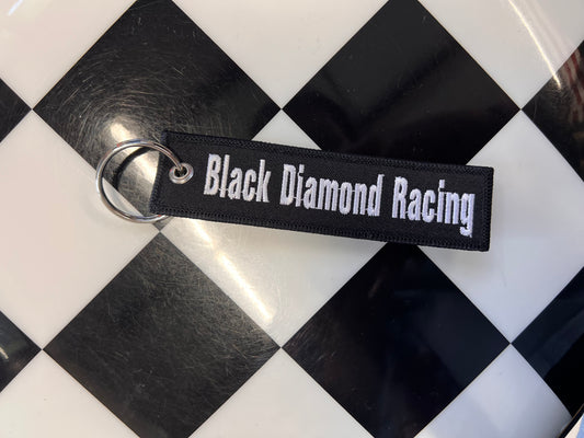 Black Diamond Racing Double-Sided Engraved Fabric Keychain
